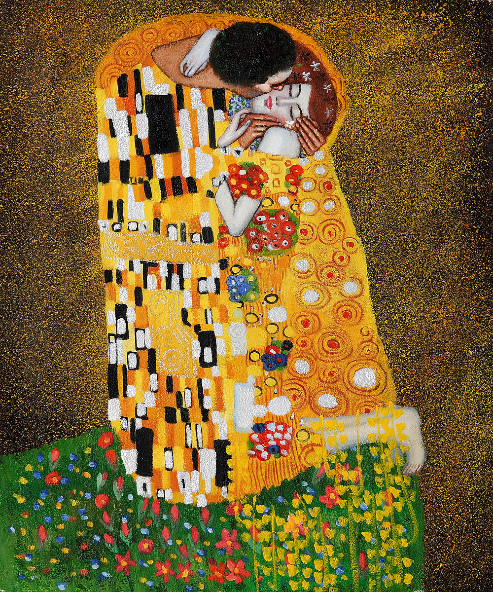 The Kiss Fullview - Gustav Klimt Painting